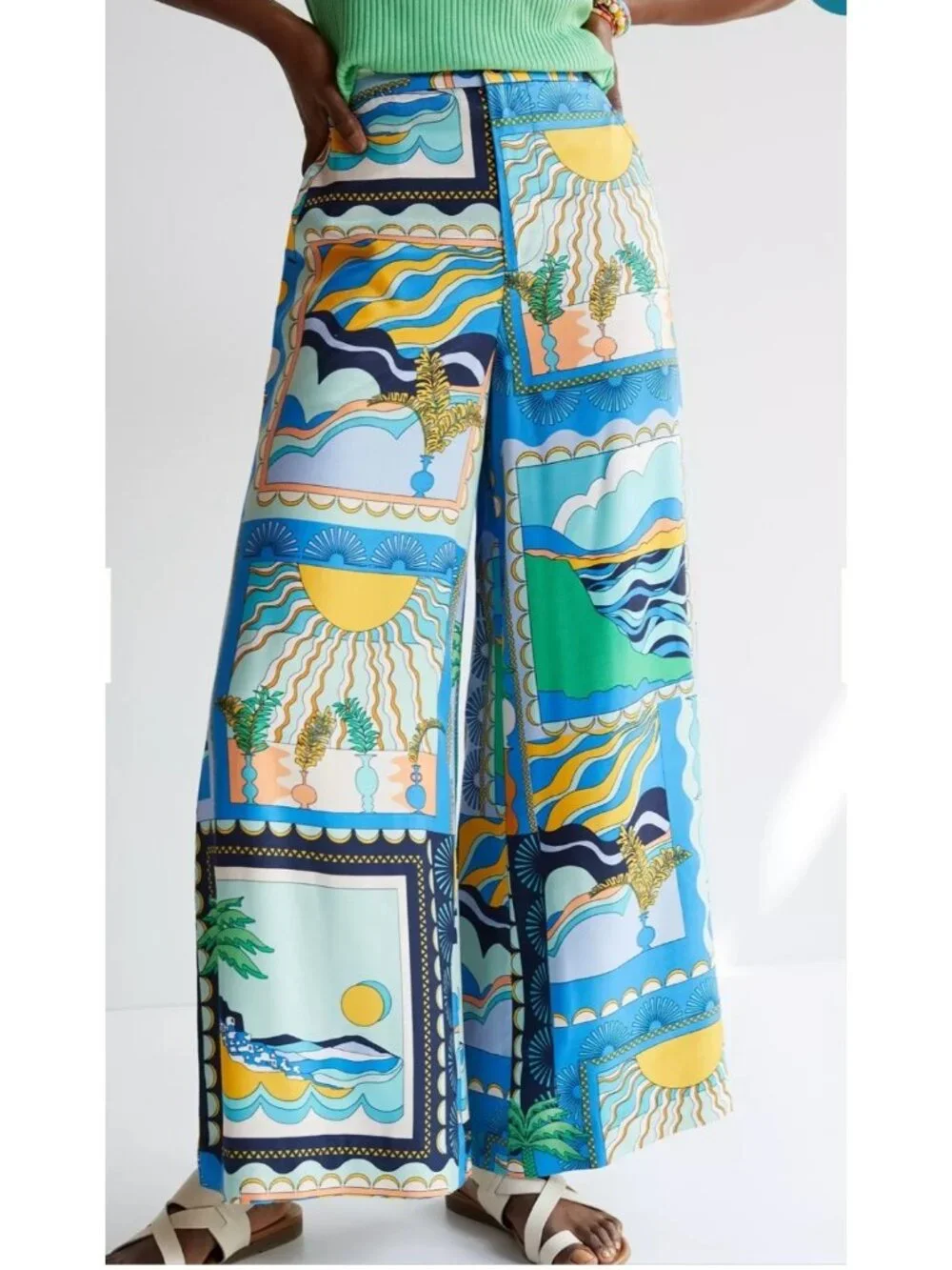Maeve by Anthropologie Sunshine Wide Leg Colorful Pants Size 2 - Picture 11 of 12